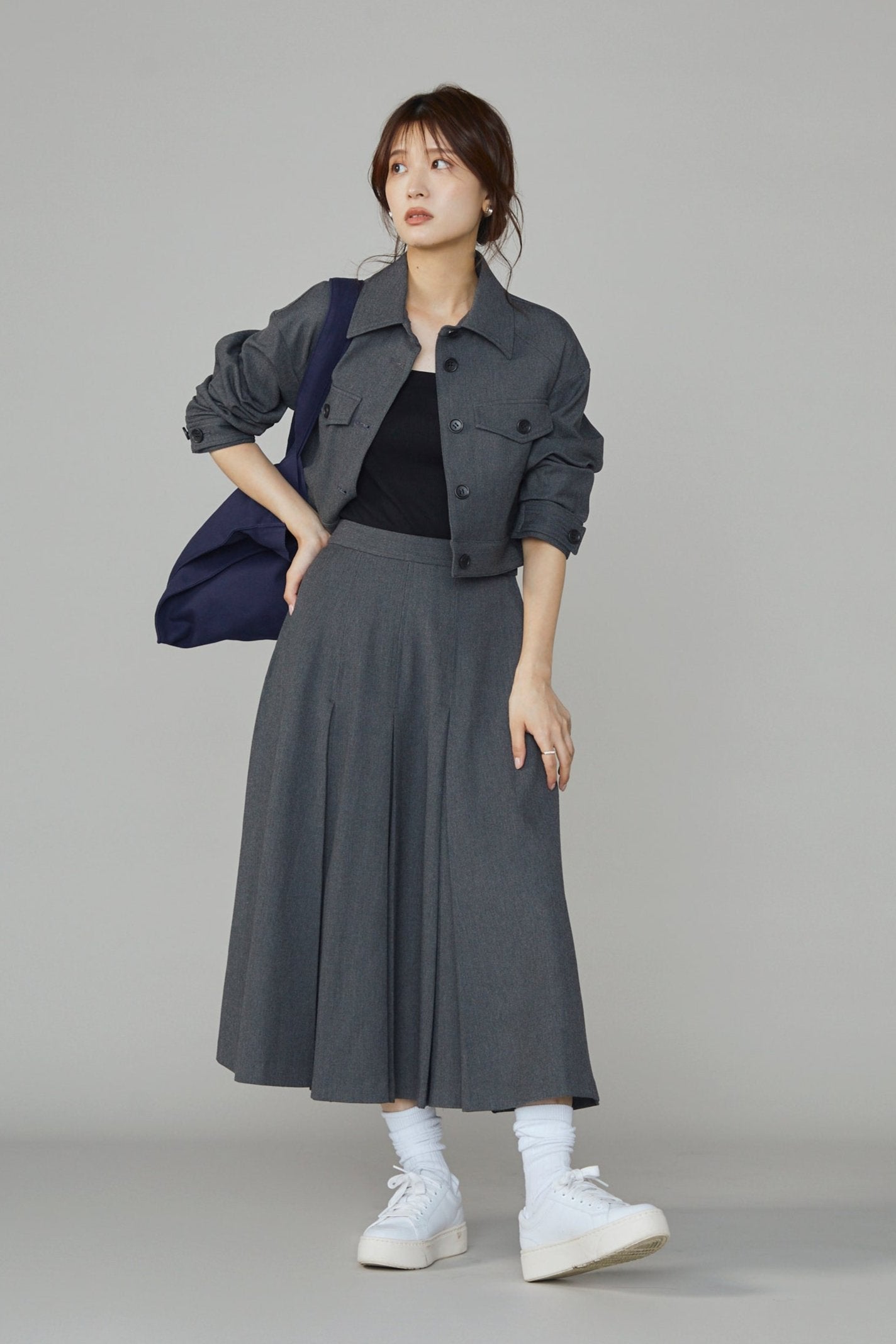 Gentle blouson (Dark gray)