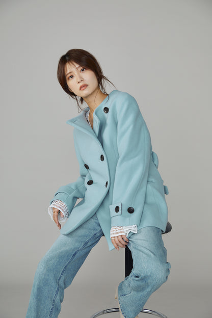 Audire melton coat (Ice blue)