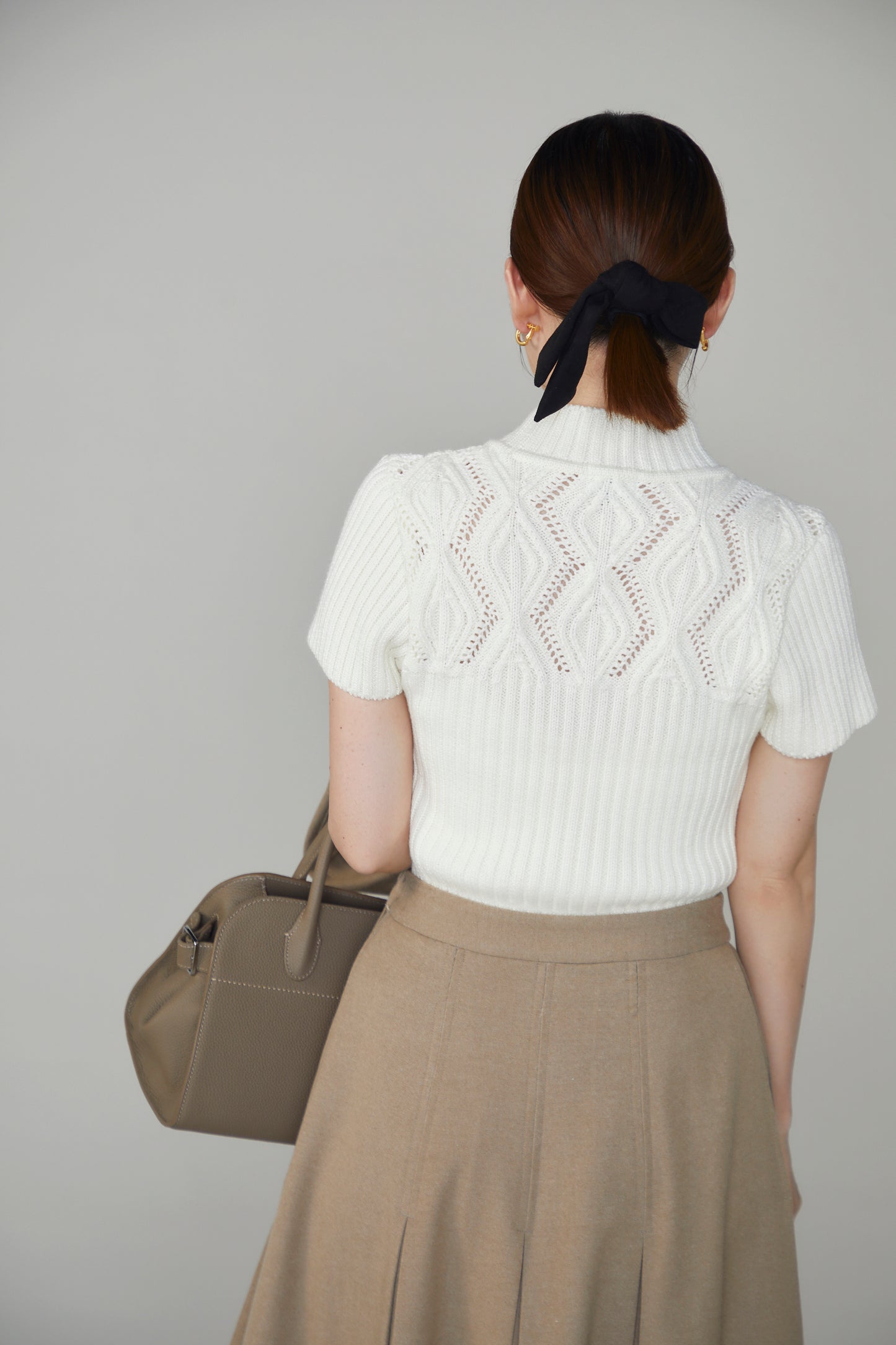 Diamond knit tops (Ivory)