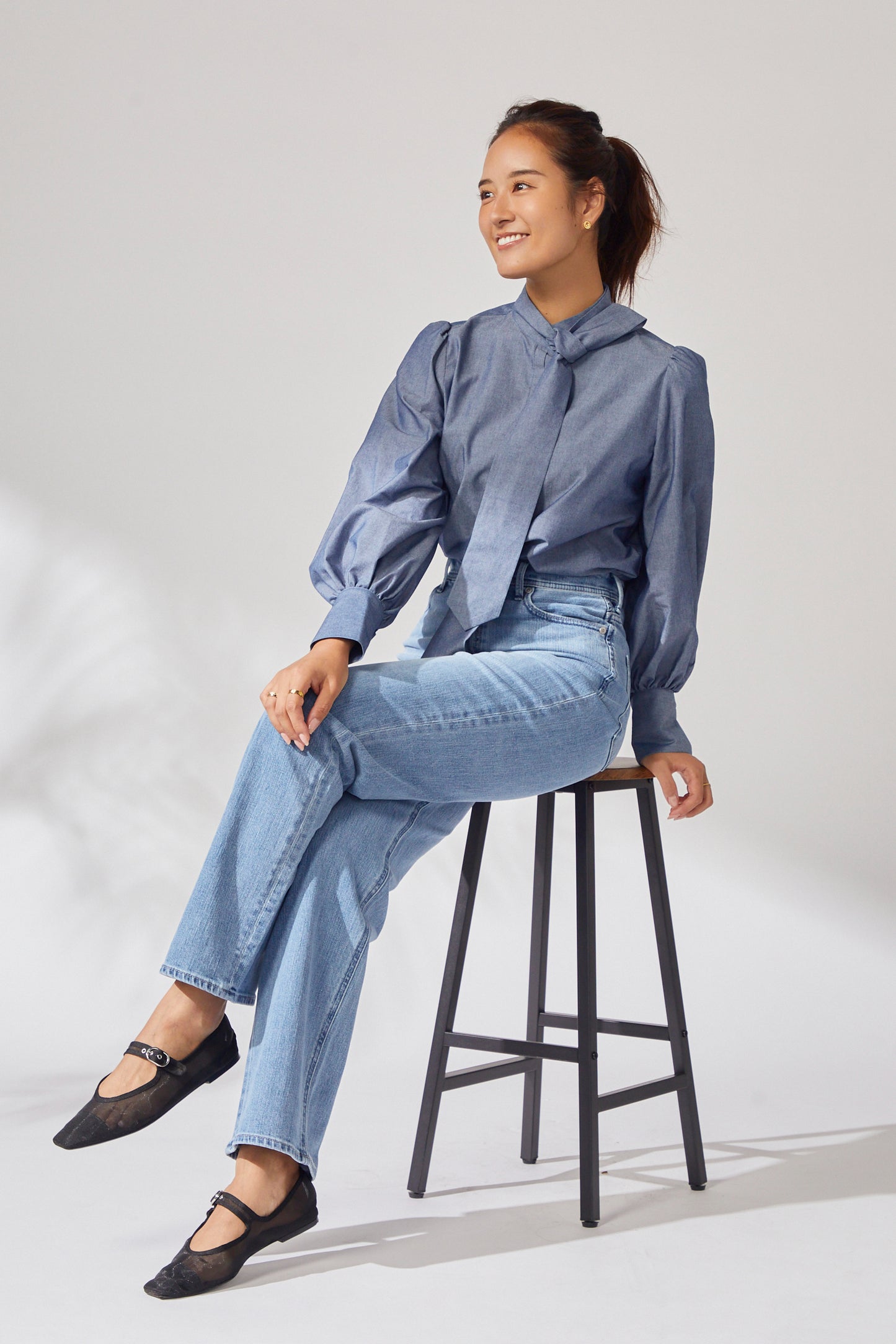 Audire bowtie volume blouse (Dungaree)