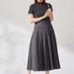 Gentle pleated skirt (Dark gray)