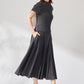 Gentle pleated skirt (Dark gray)