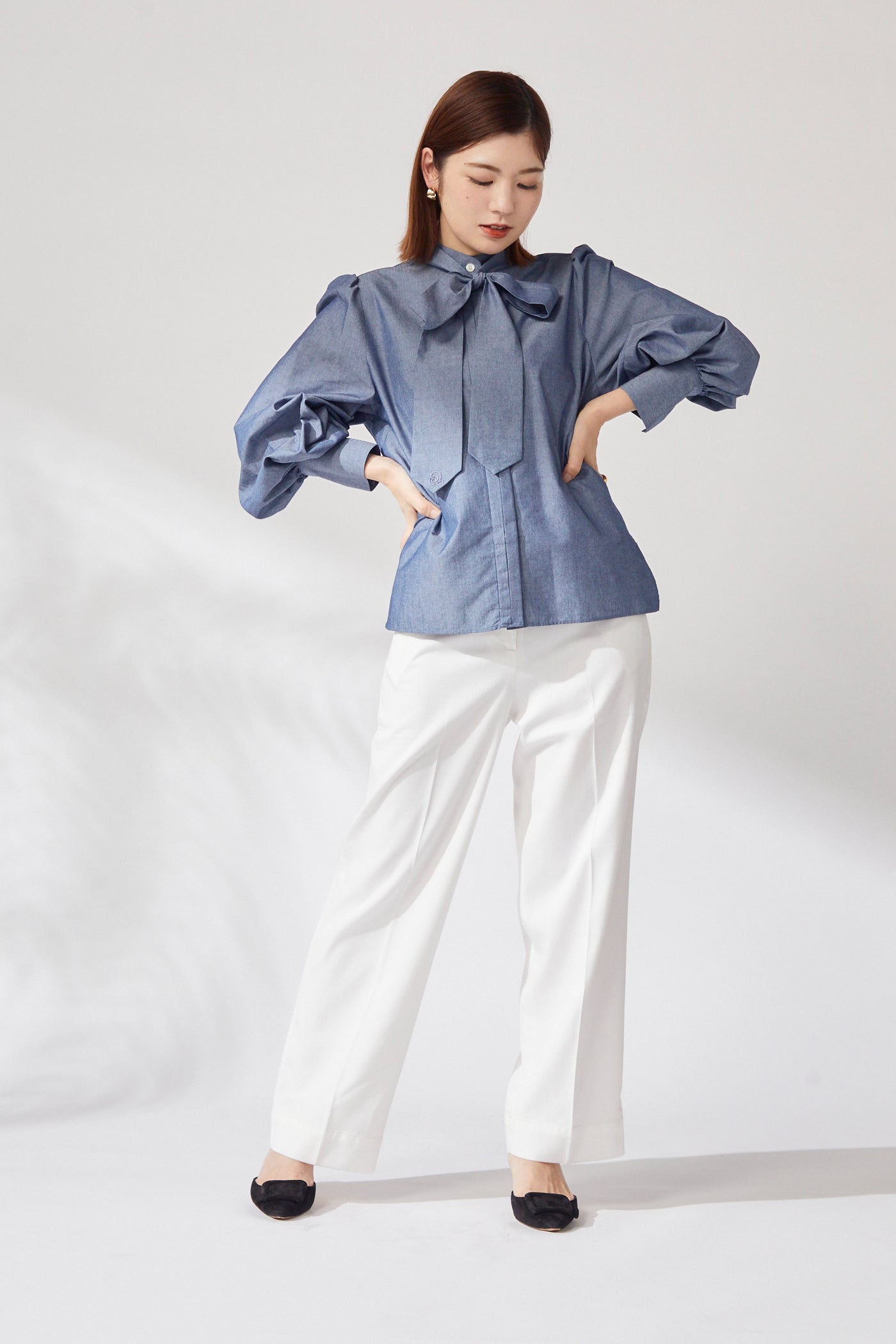 Audire bowtie volume blouse (Dungaree)