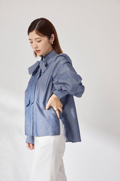 Audire bowtie volume blouse (Dungaree)