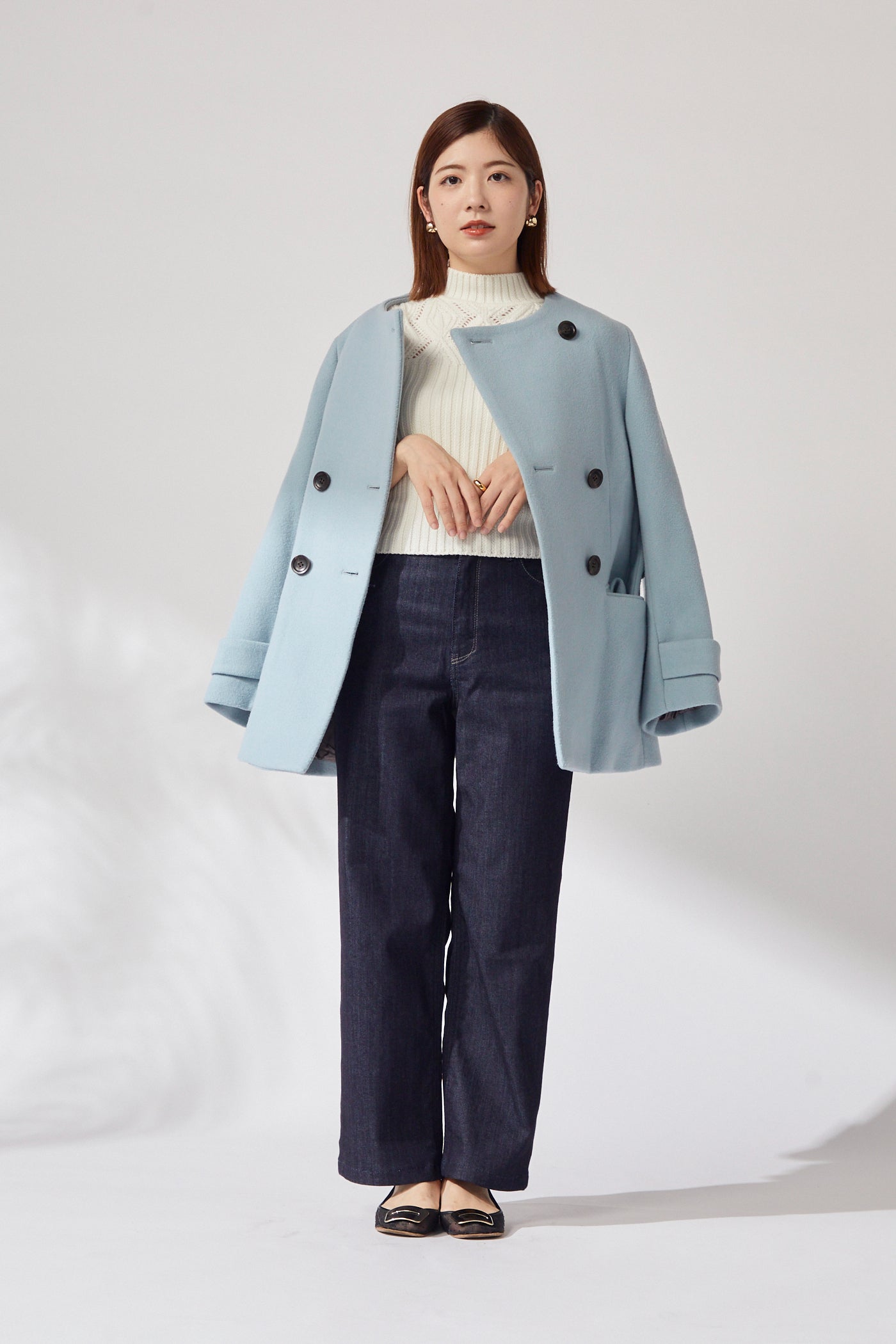 Audire melton coat (Ice blue)