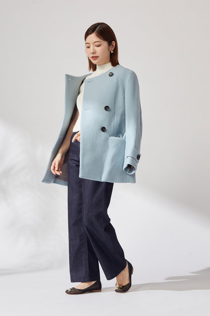 Audire melton coat (Ice blue)