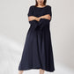 Trumpet cuffs dress (Dark navy)