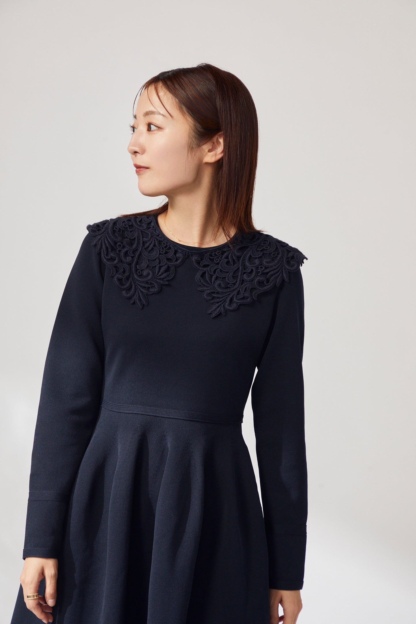 Christina lace collar (Navy)