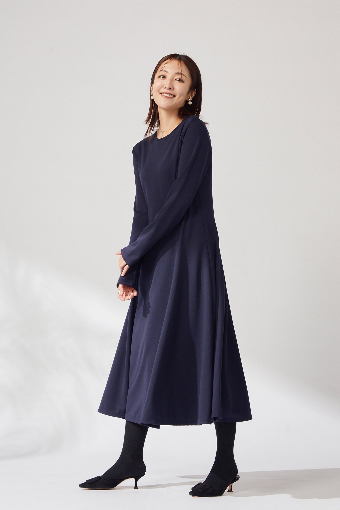 Daily jersey dress (Navy)