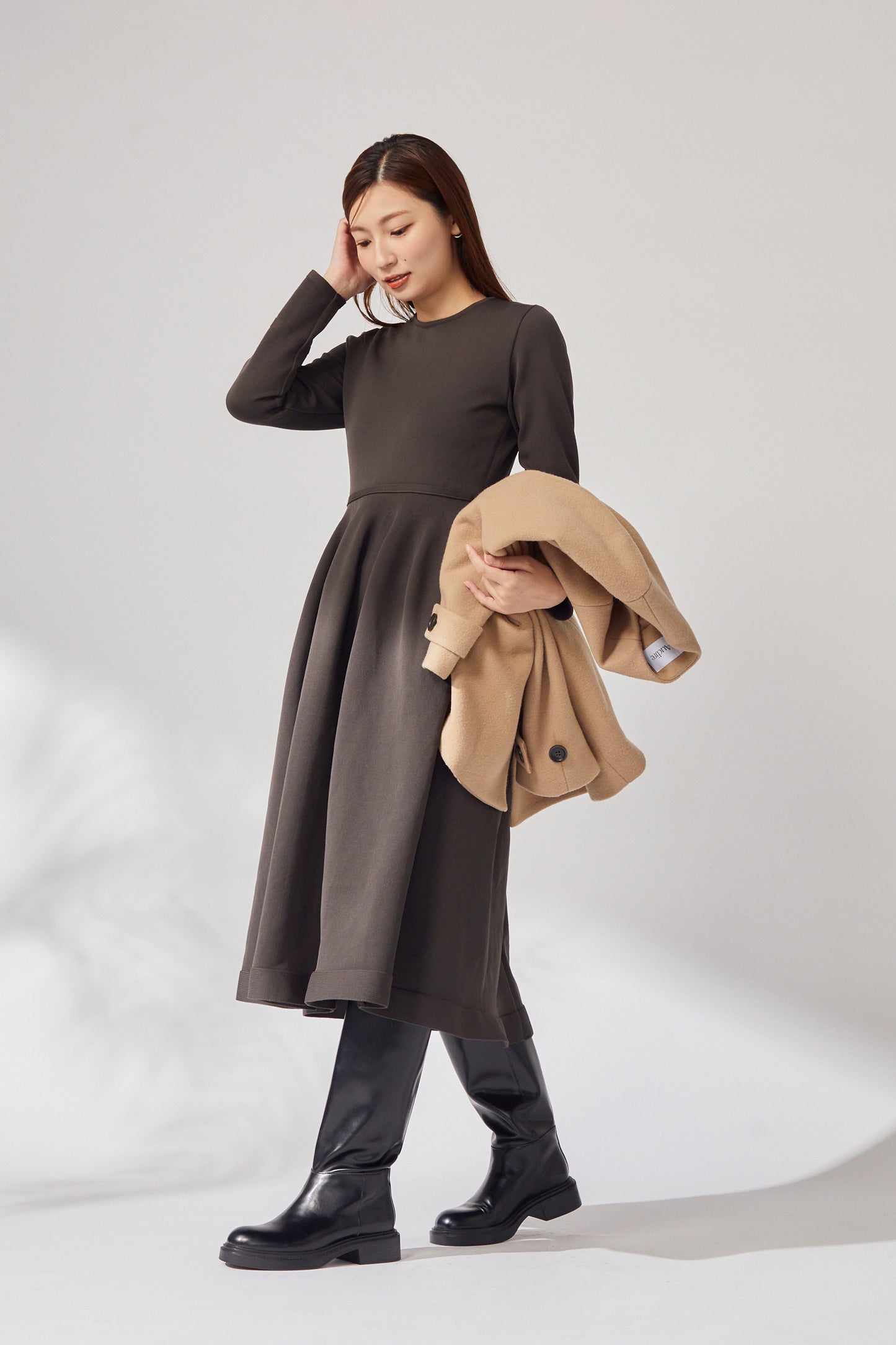 Christina knit dress (Charcoal brown)