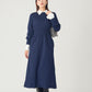 Elastic knit dress (Navy blue)