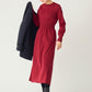 Elastic knit dress (Bordeaux)