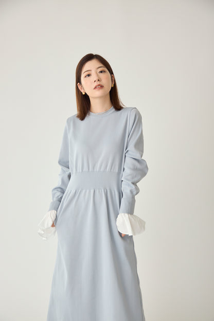 Elastic knit dress (Blue gray)