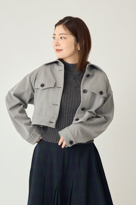 Gentle blouson (Light gray)