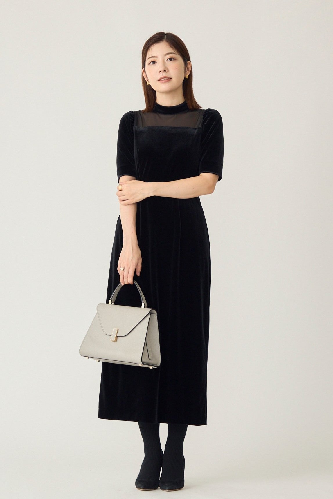 Restaurant velours dress (Black)