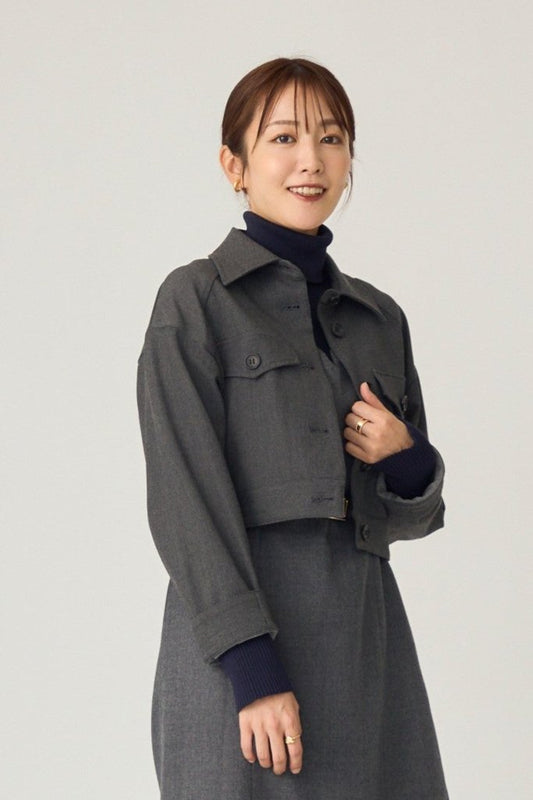 Gentle blouson (Dark gray)