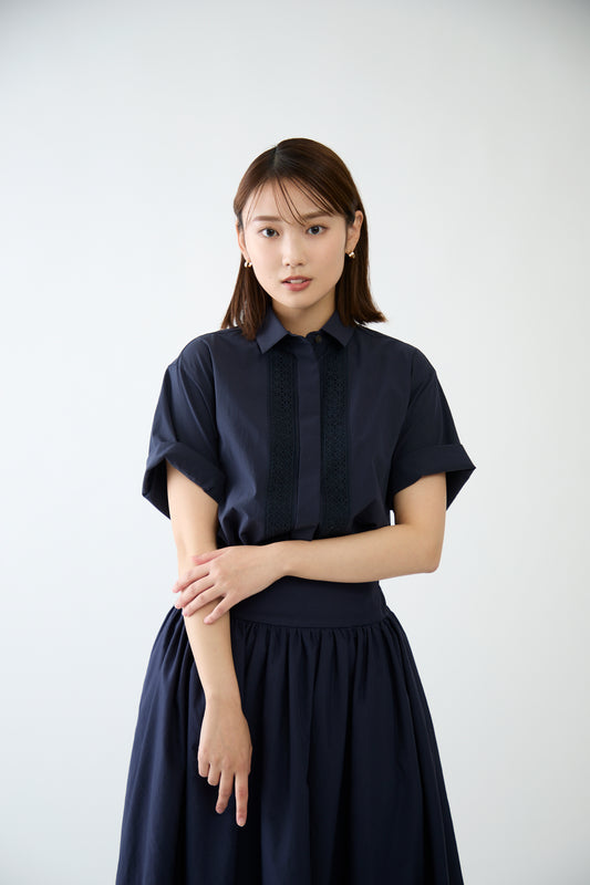 Casual date shirt(Navy)