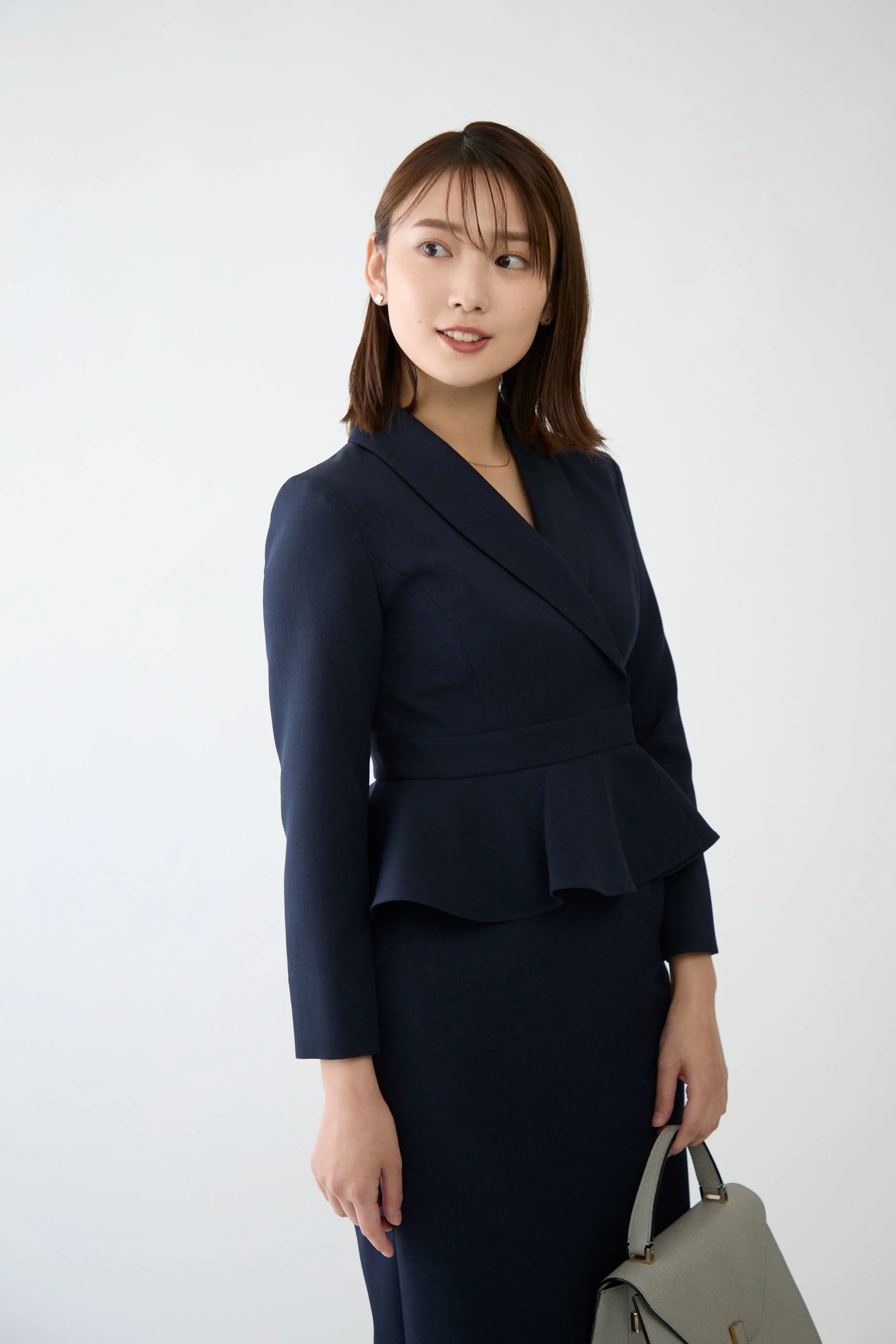 Cheer up peplum dress (Navy) – Audire Cheer up peplum dress (Navy) – Audire