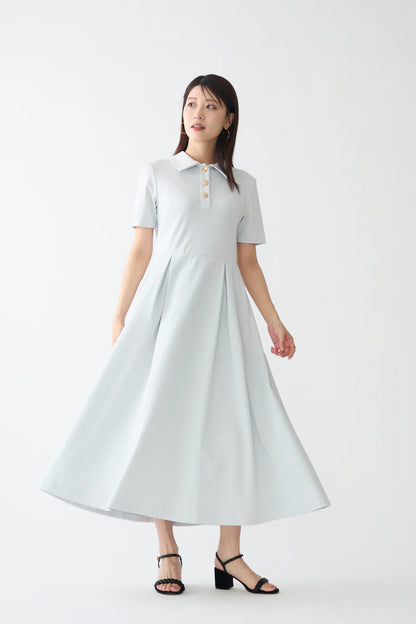 Matinee soiree dress(Blue gray)