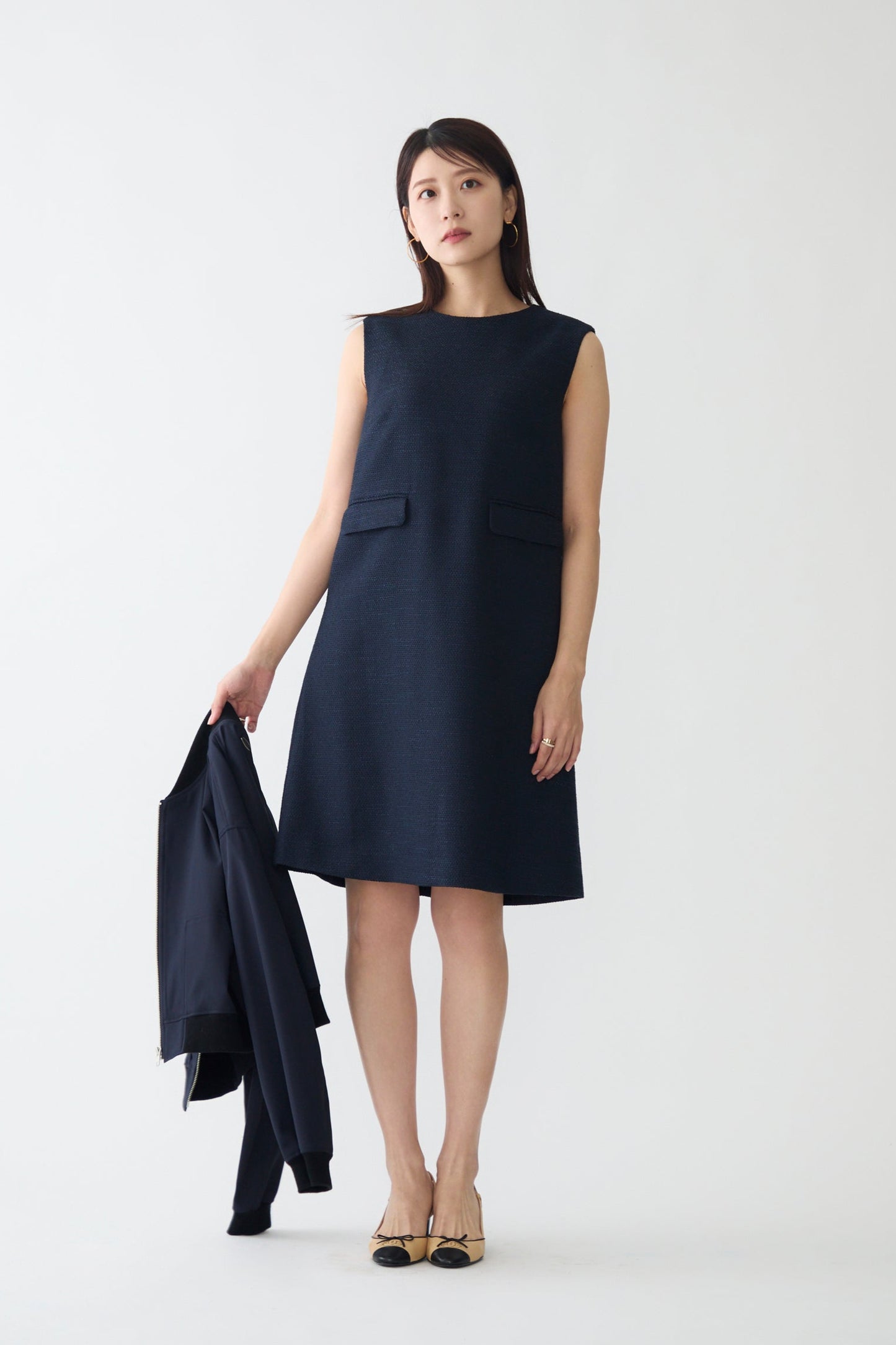 London tweed dress(Navy)