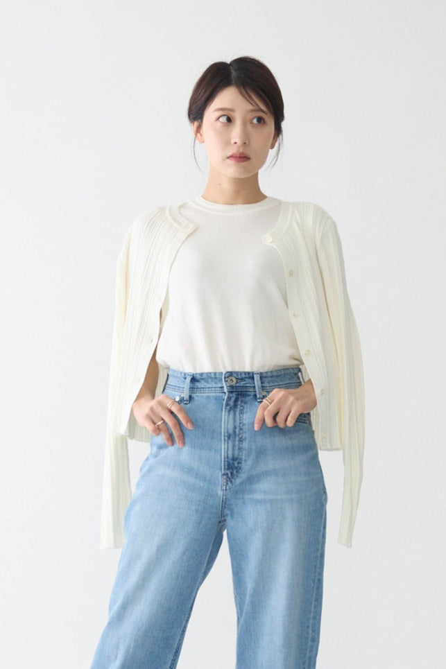 Bowtie rib ensemble knit(Ivory)