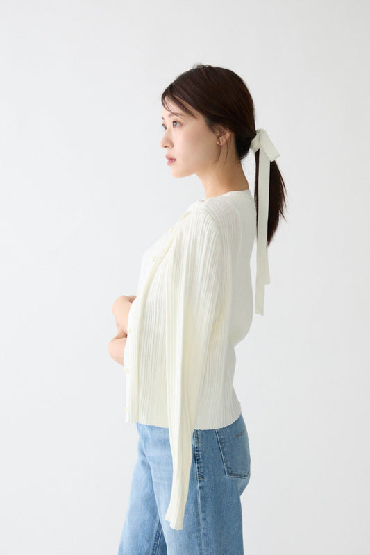 Bowtie rib ensemble knit(Ivory)