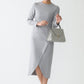 Tulip hem dress (Light gray)