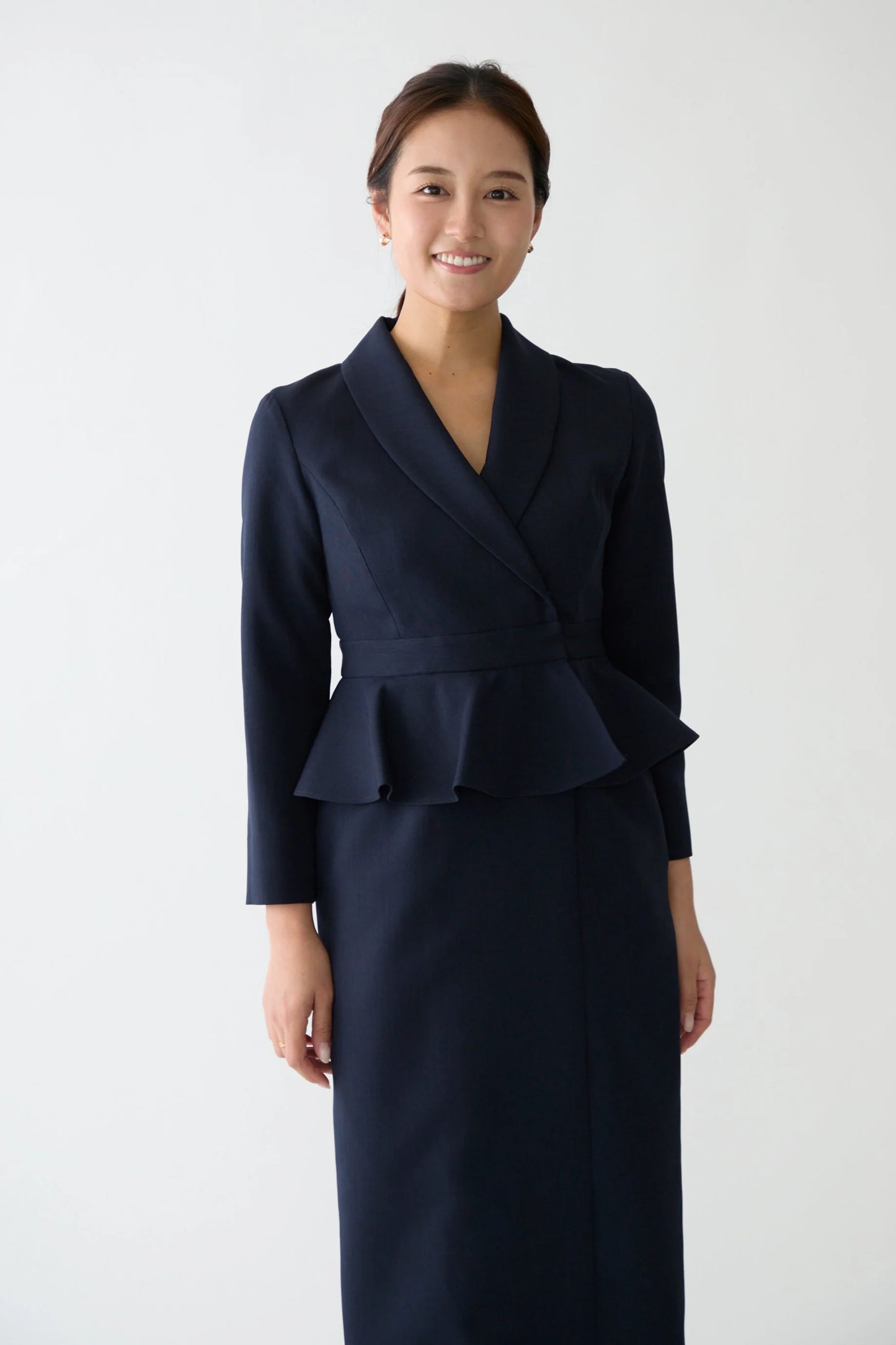 Cheer up peplum dress (Navy)