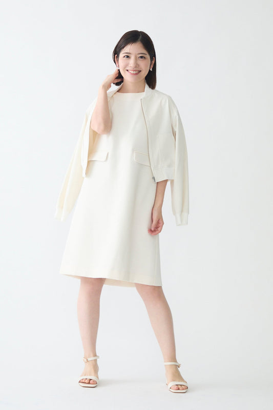 London tweed dress(Ivory)