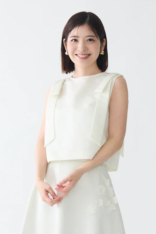 2way ribbon grosgrain tops(White)