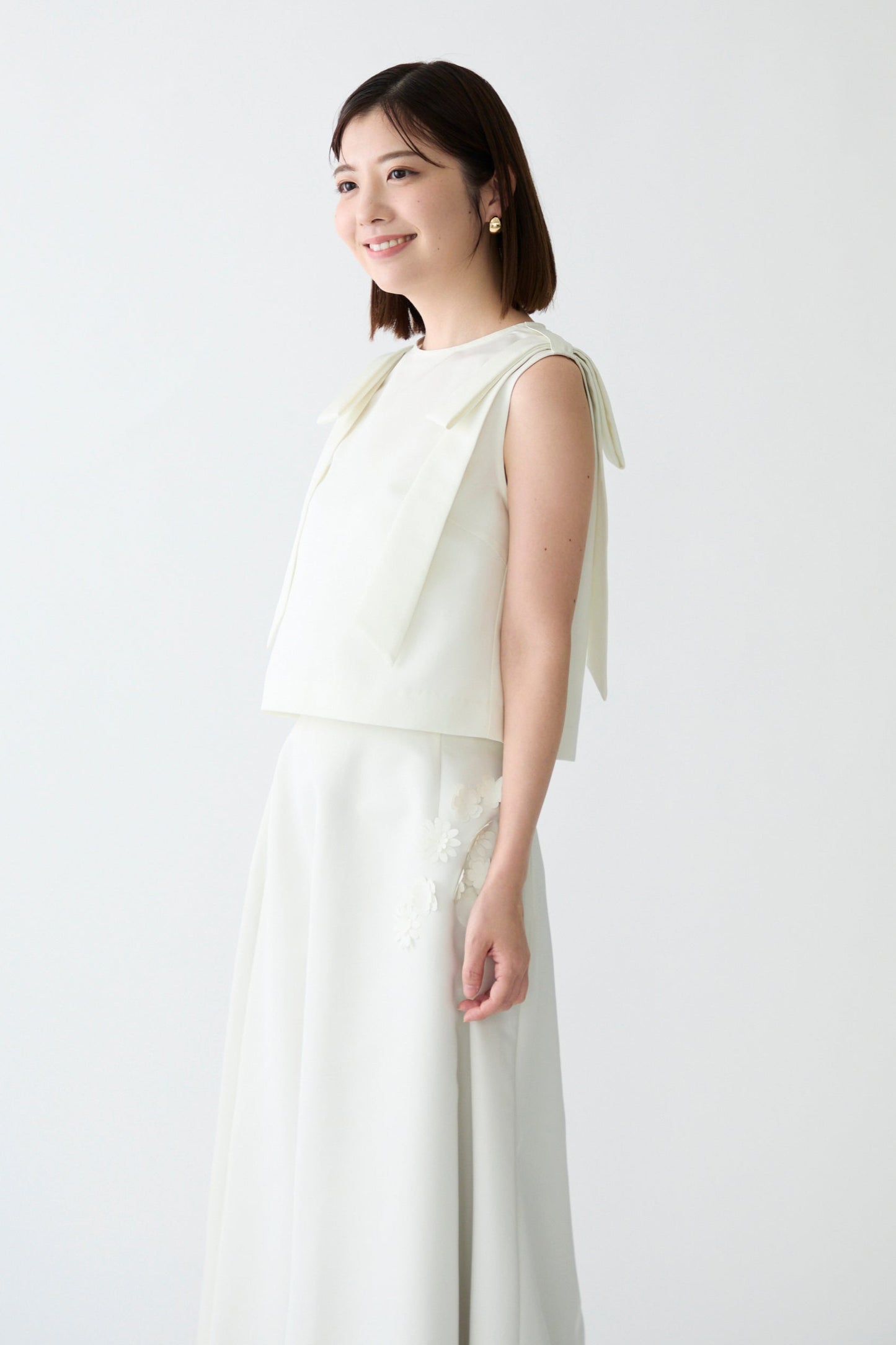 2way ribbon grosgrain tops(White)
