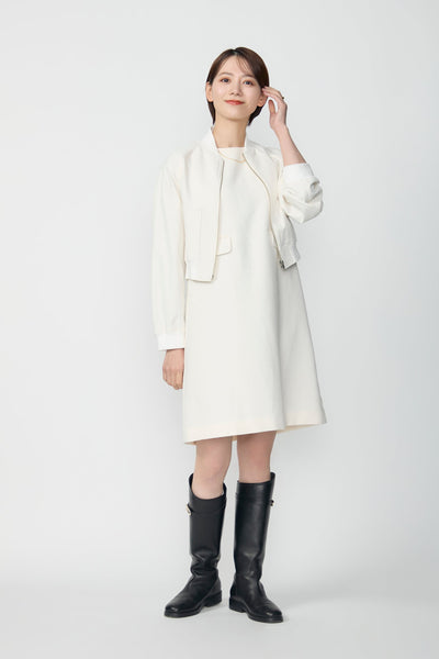 London tweed dress(Ivory) – Audire