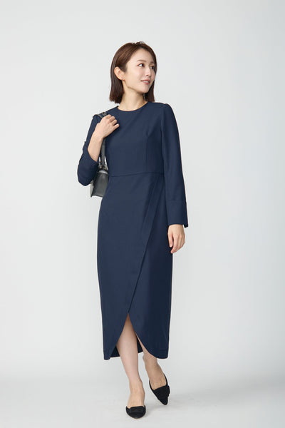 Tulip hem dress (Navy) – Audire