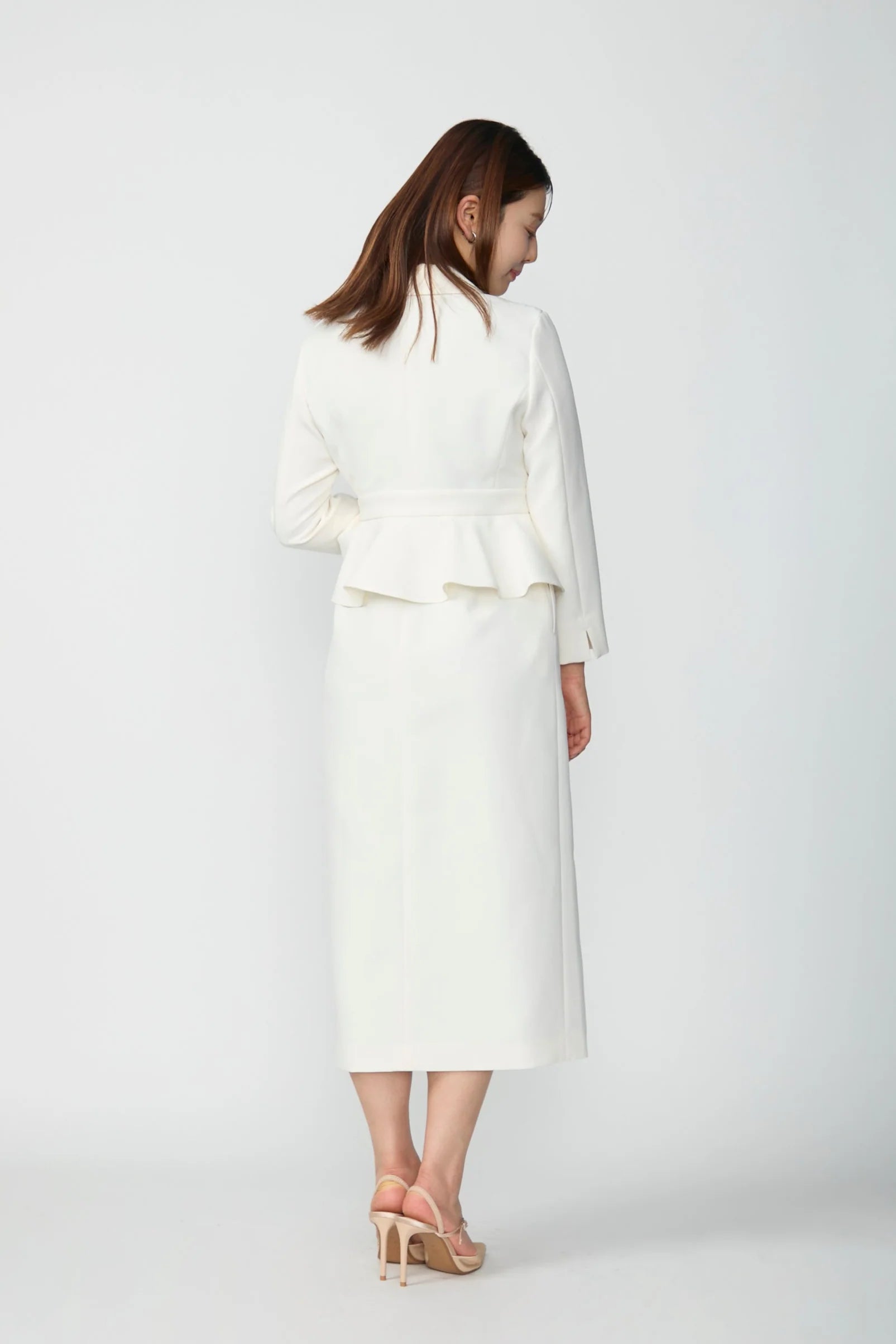 Cheer up peplum dress (Ivory) – Audire