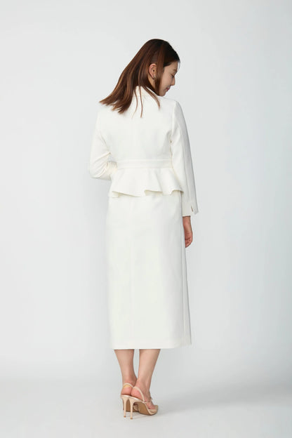 Cheer up peplum dress (Ivory)