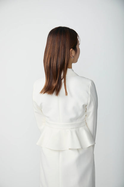 Cheer up peplum dress (Ivory)