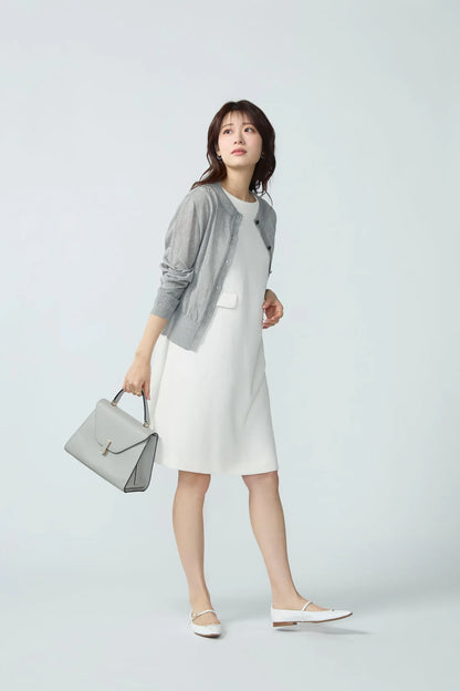 Slight glitter sheer cardigan (Light gray)