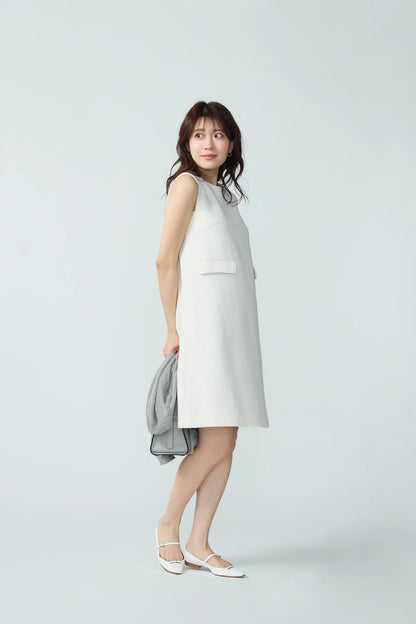 London tweed dress(Ivory)