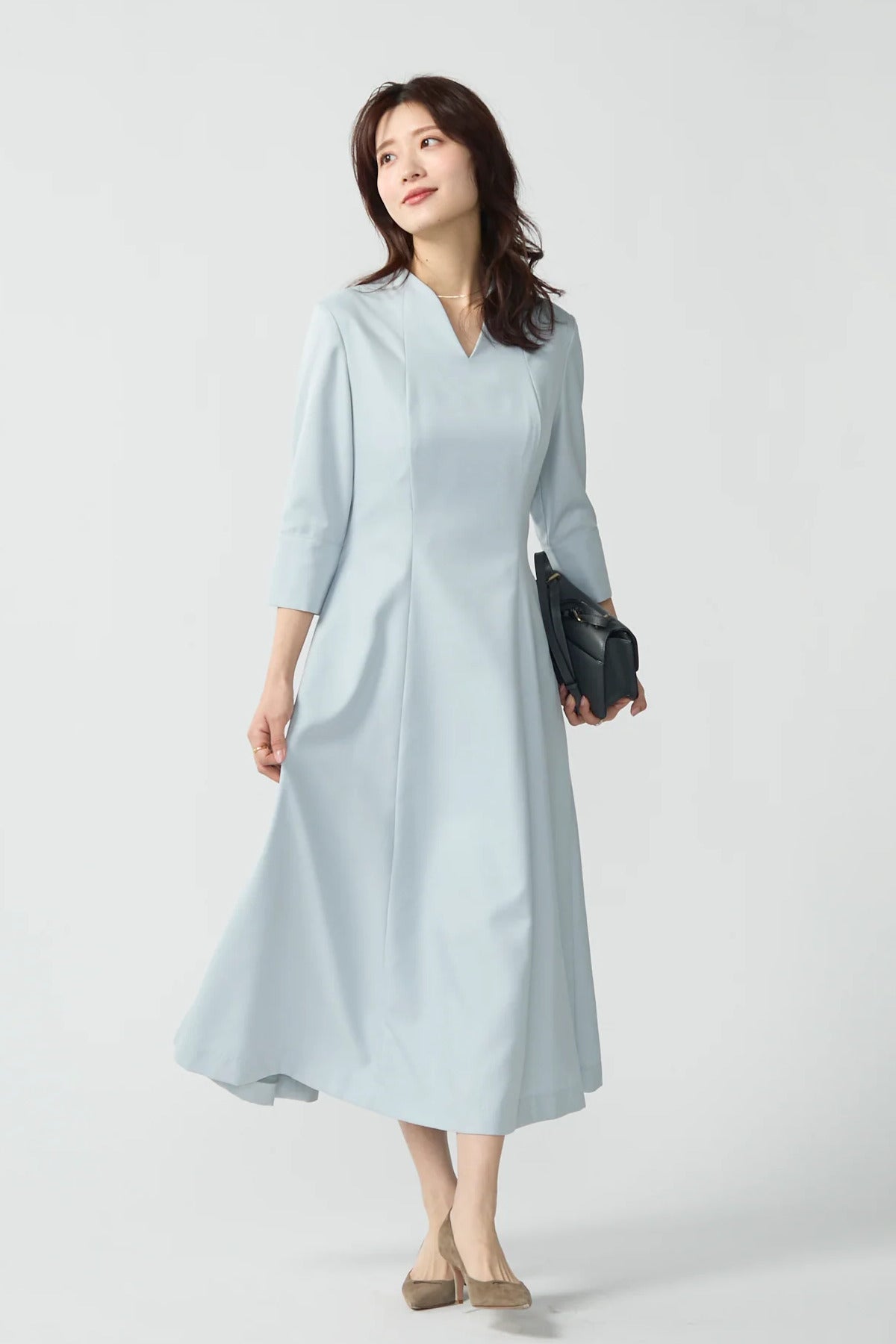 Catherine flare dress (Blue gray)