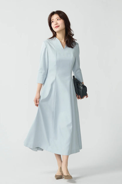 Catherine flare dress (Blue gray)