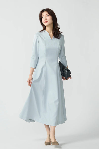 Catherine flare dress (Blue gray) – Audire
