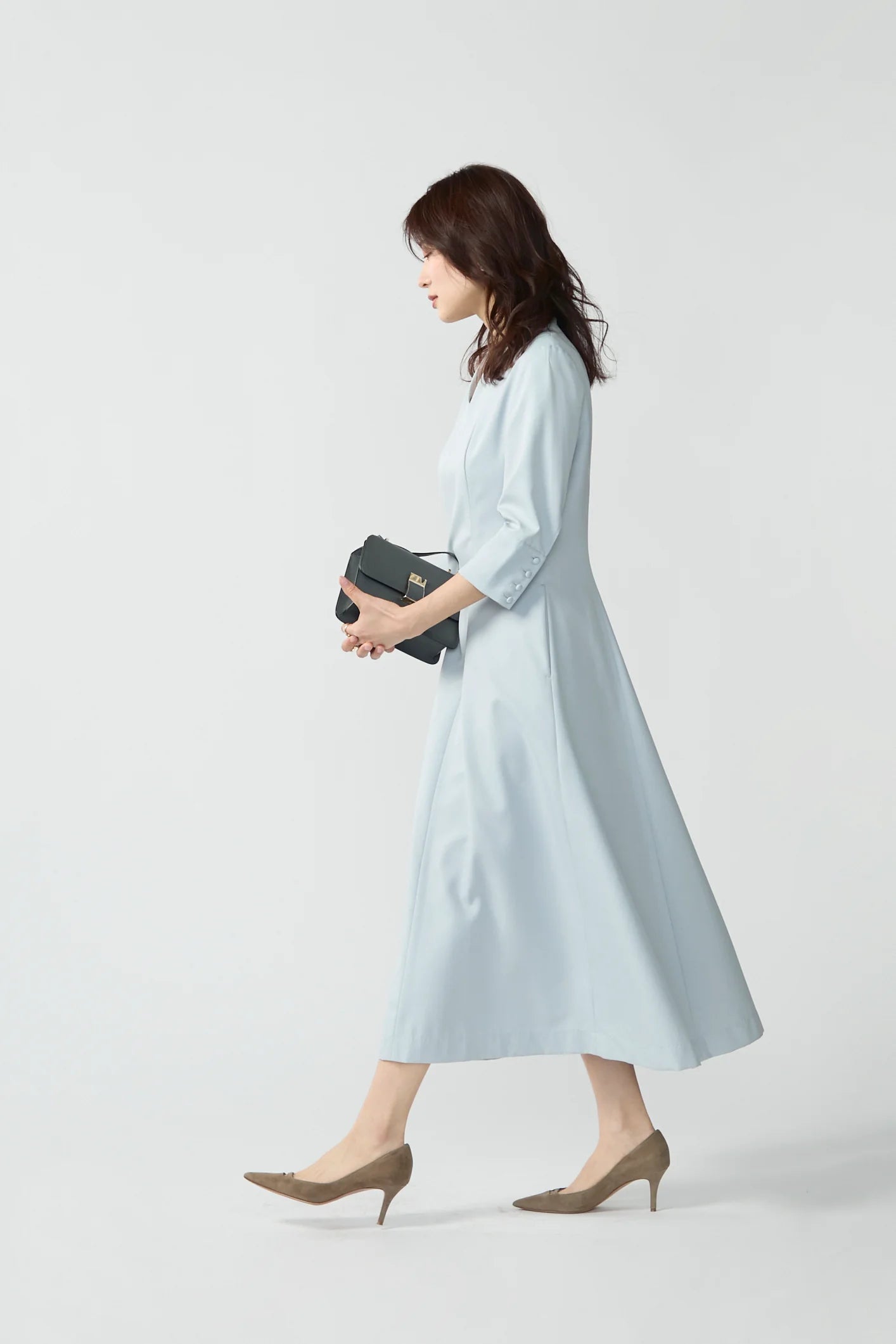 Catherine flare dress (Blue gray) – Audire Catherine flare dress (Blue gray) – Audire