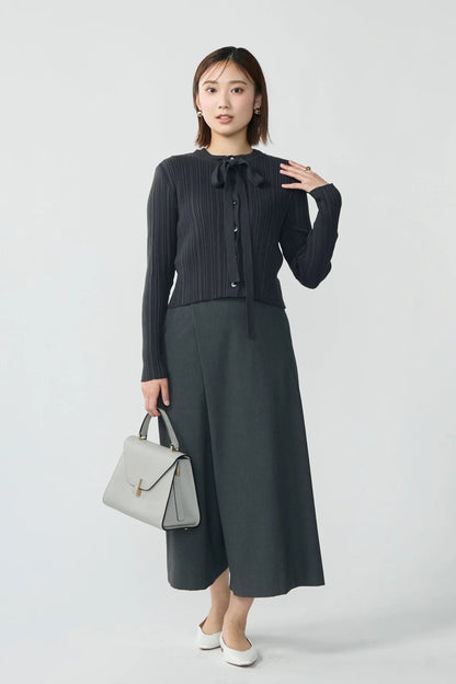 Bowtie rib ensemble knit(Chacoal)