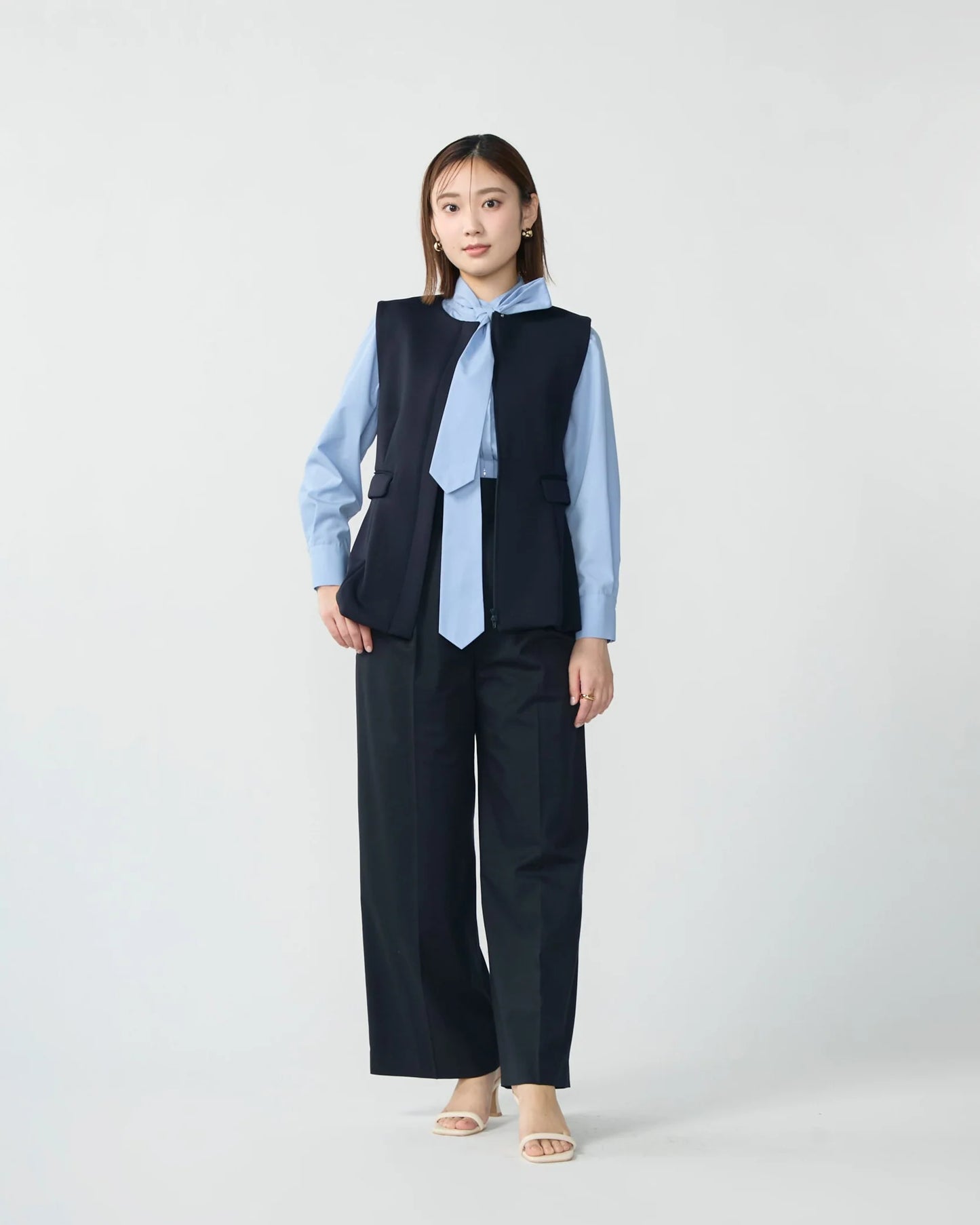 Roomy formal vest (Dark navy)