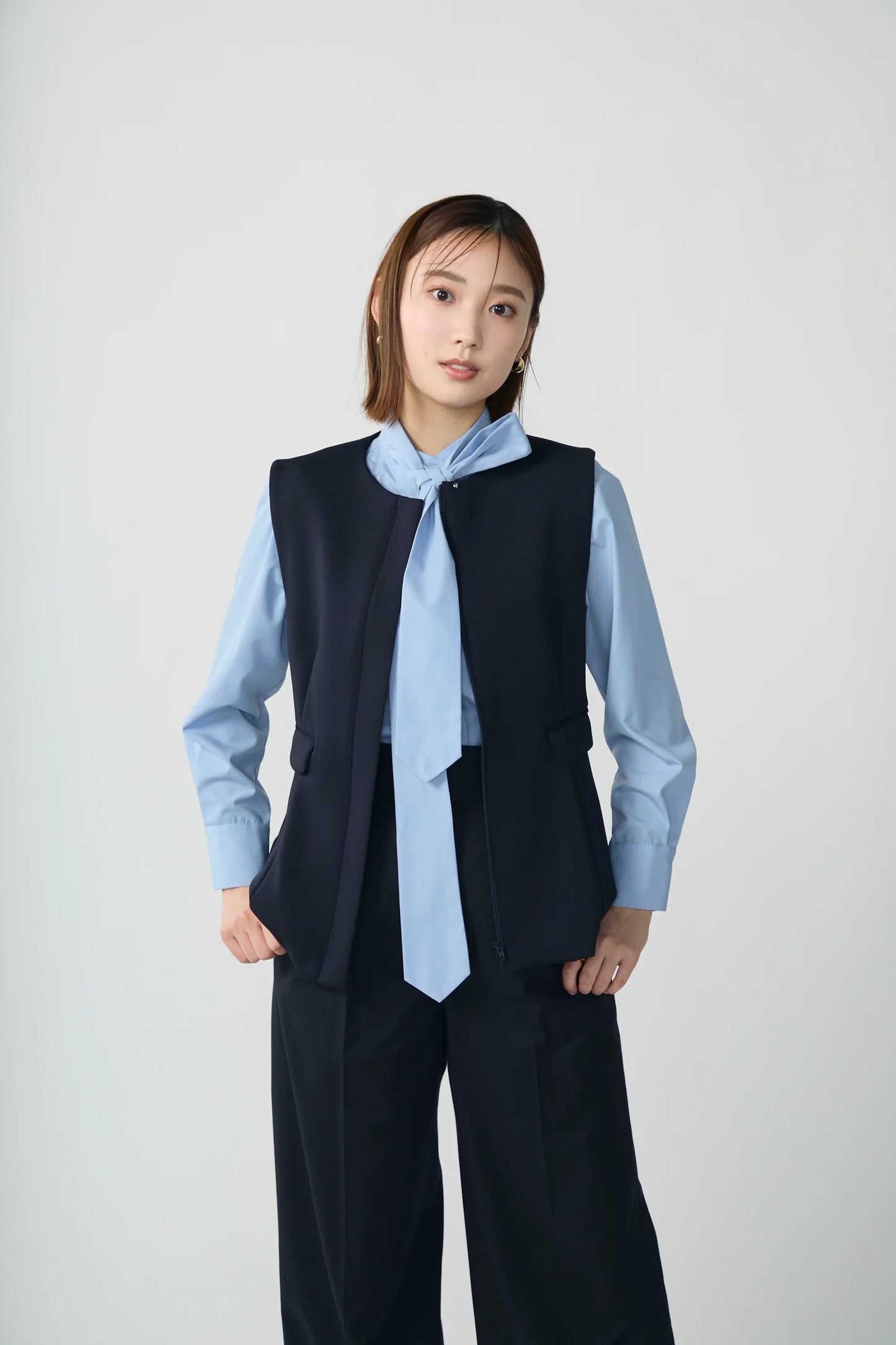 Roomy formal vest (Dark navy)