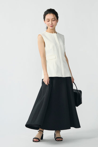 Blooming jacquard skirt (Black/dot)