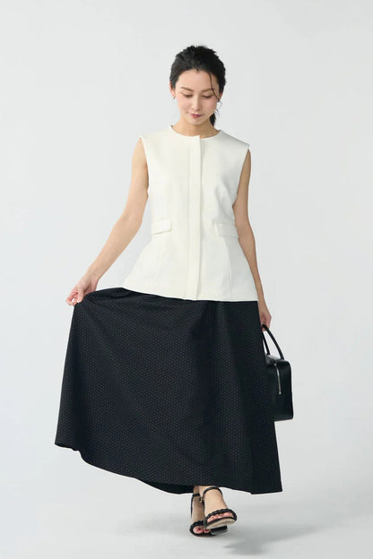 Blooming jacquard skirt (Black/dot)