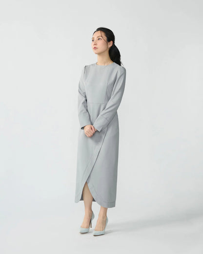 Tulip hem dress (Light gray)