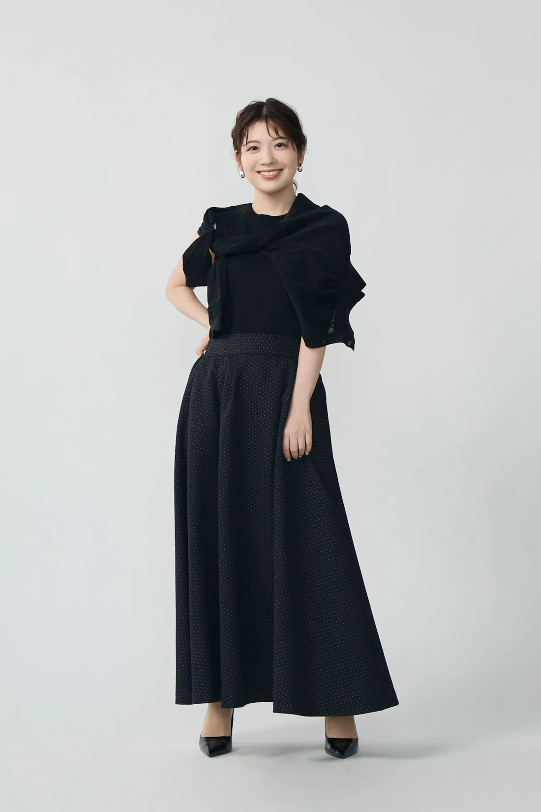 AudireアウディーレBlooming jacquard skirt スカート Blooming jacquard skirt (Black/dot) – Audire