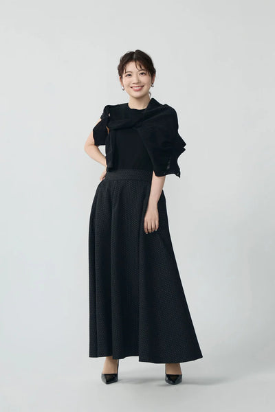 bluelea Jacquard skirt　ジャガードスカート　黒　34 LE CIEL BLEU（ルシェルブルー） スカート シャドウジャガードスカート